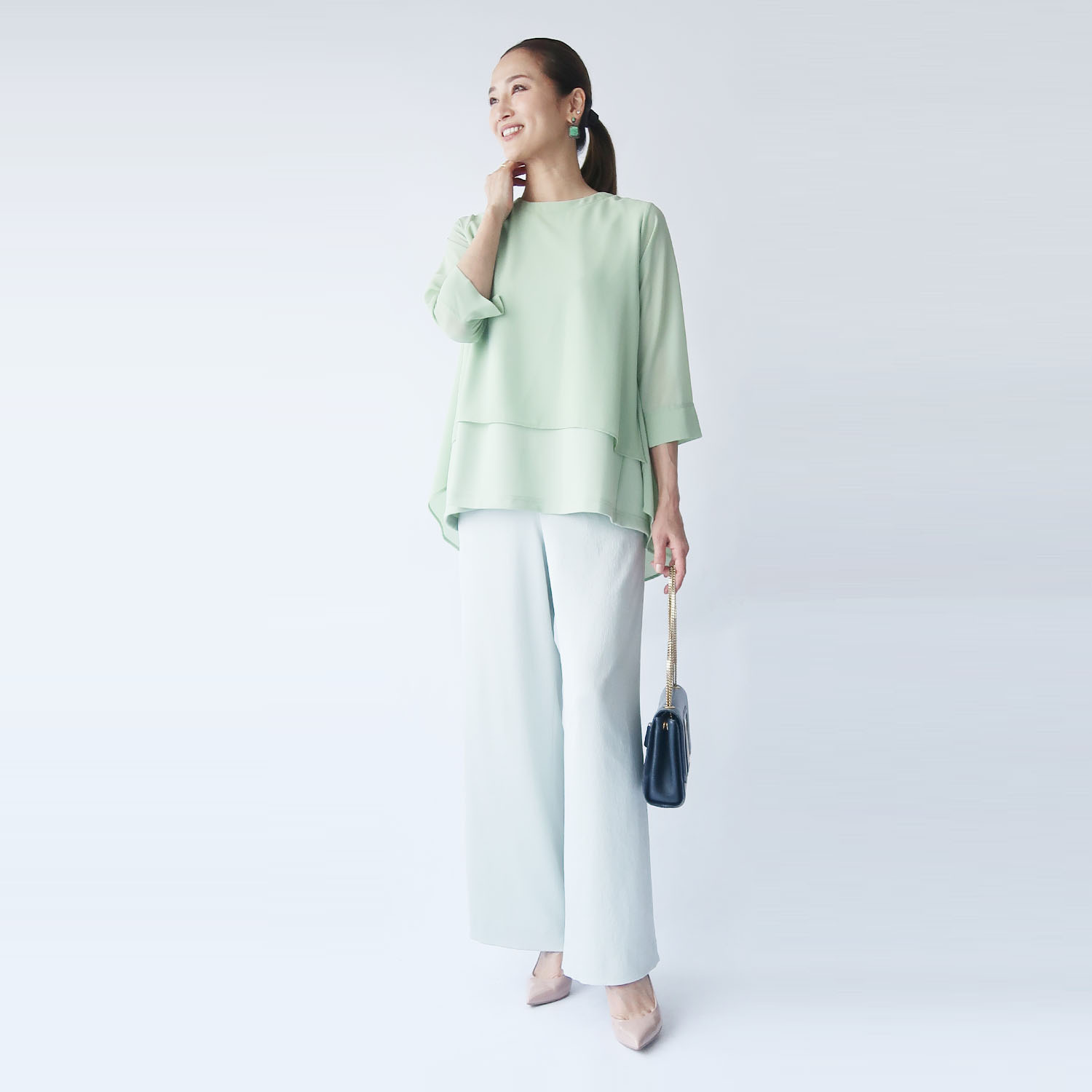 フーア シアーレイヤード フレアーライン プルオーバー