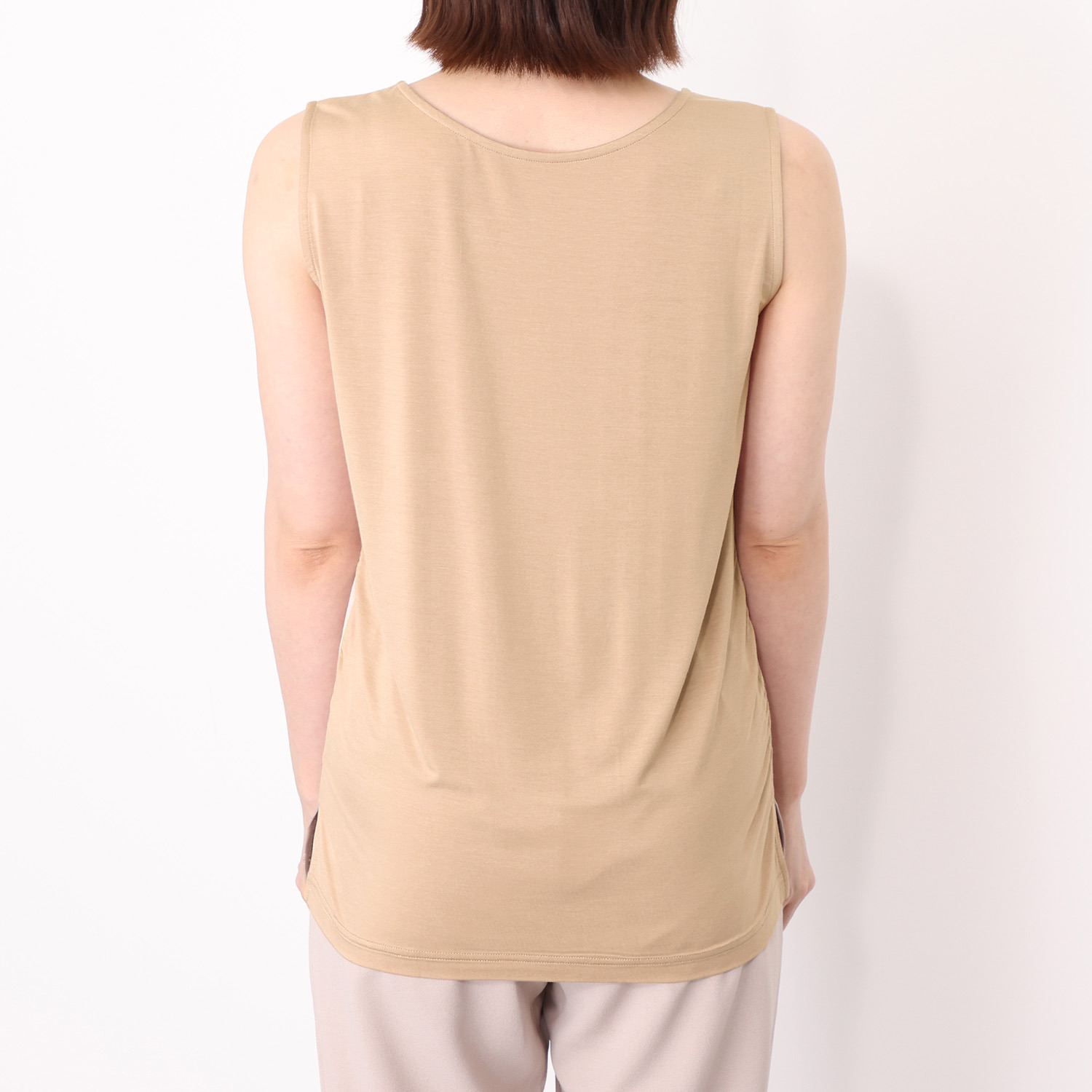 フーア サテン＆カットソー ２ウェイタンクトップ