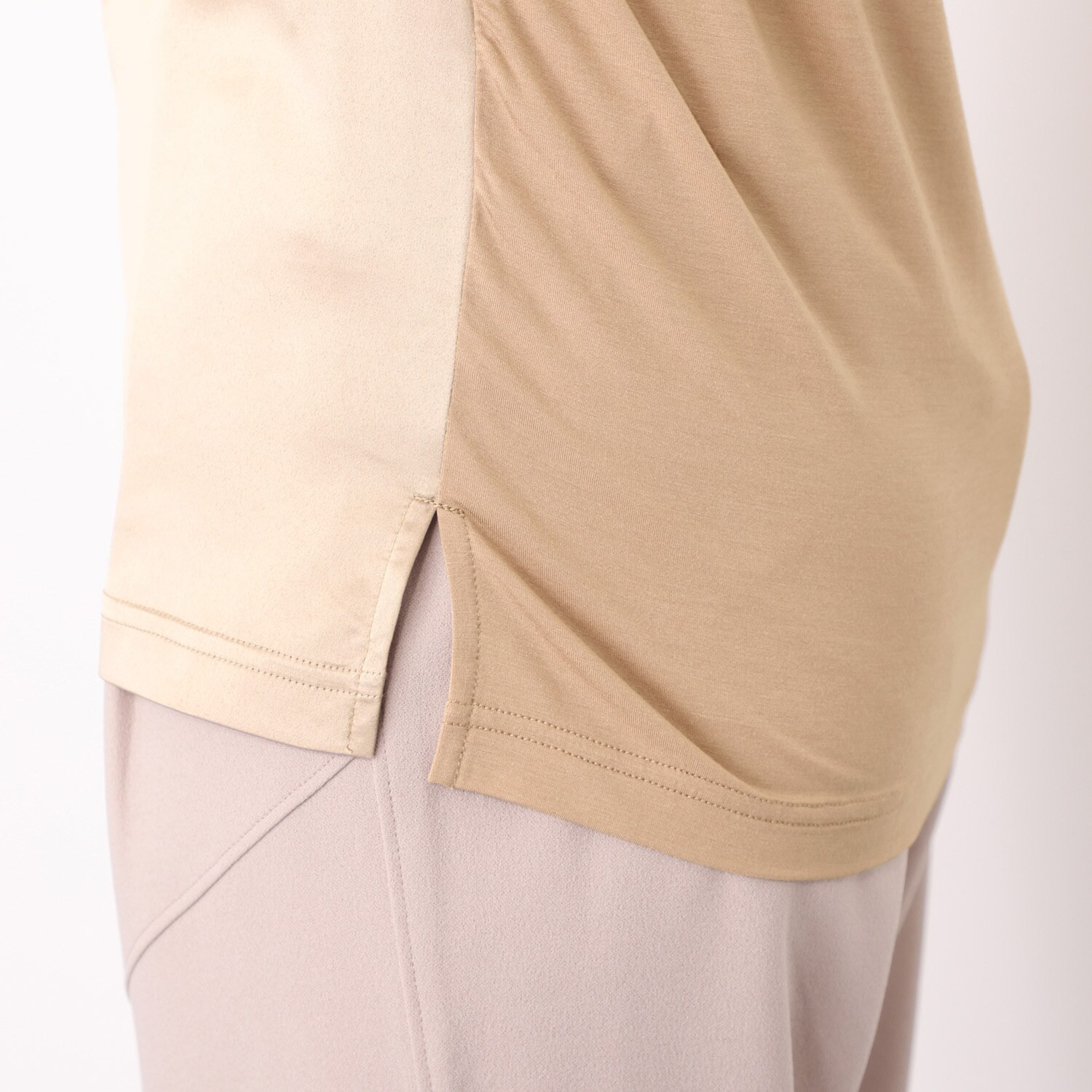 フーア サテン＆カットソー ２ウェイタンクトップ