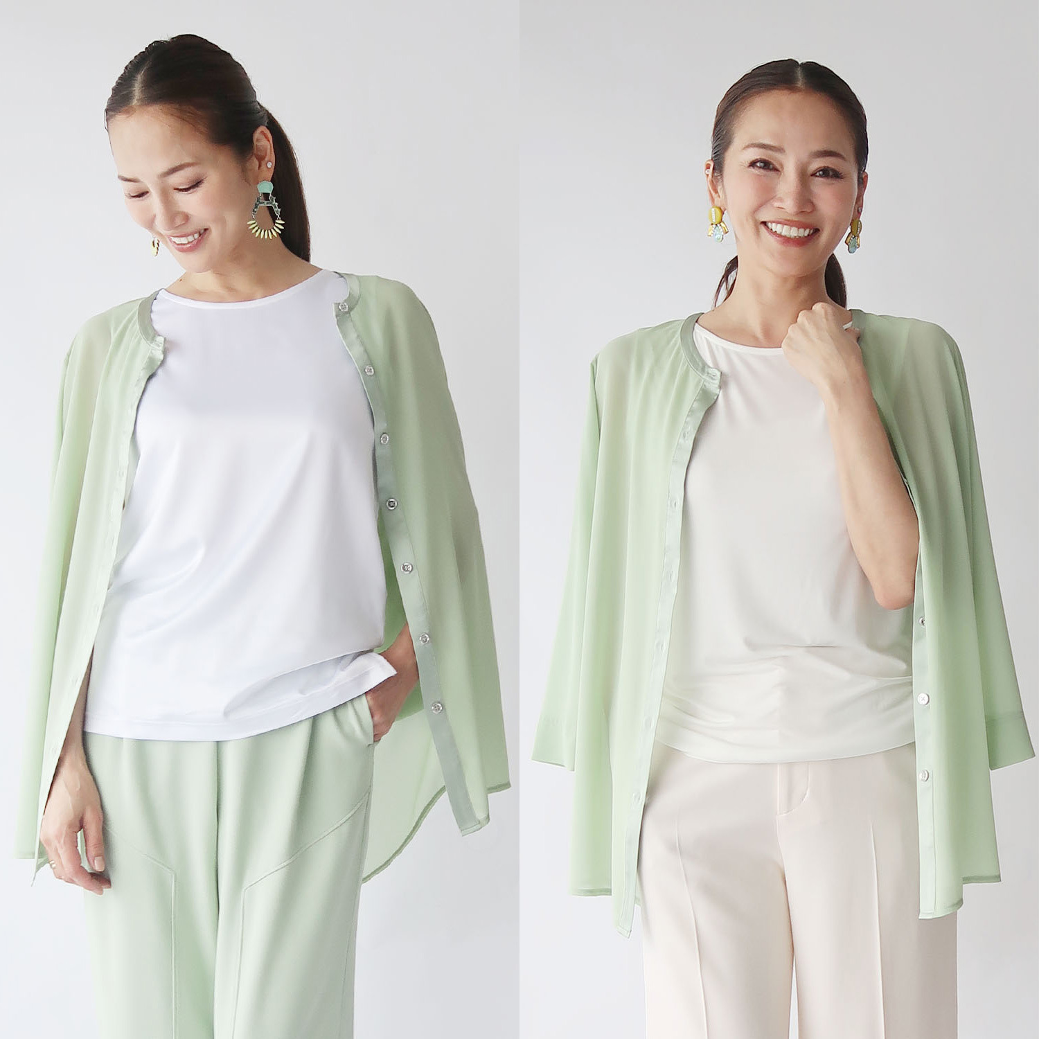 フーア サテン＆カットソー ２ウェイタンクトップ