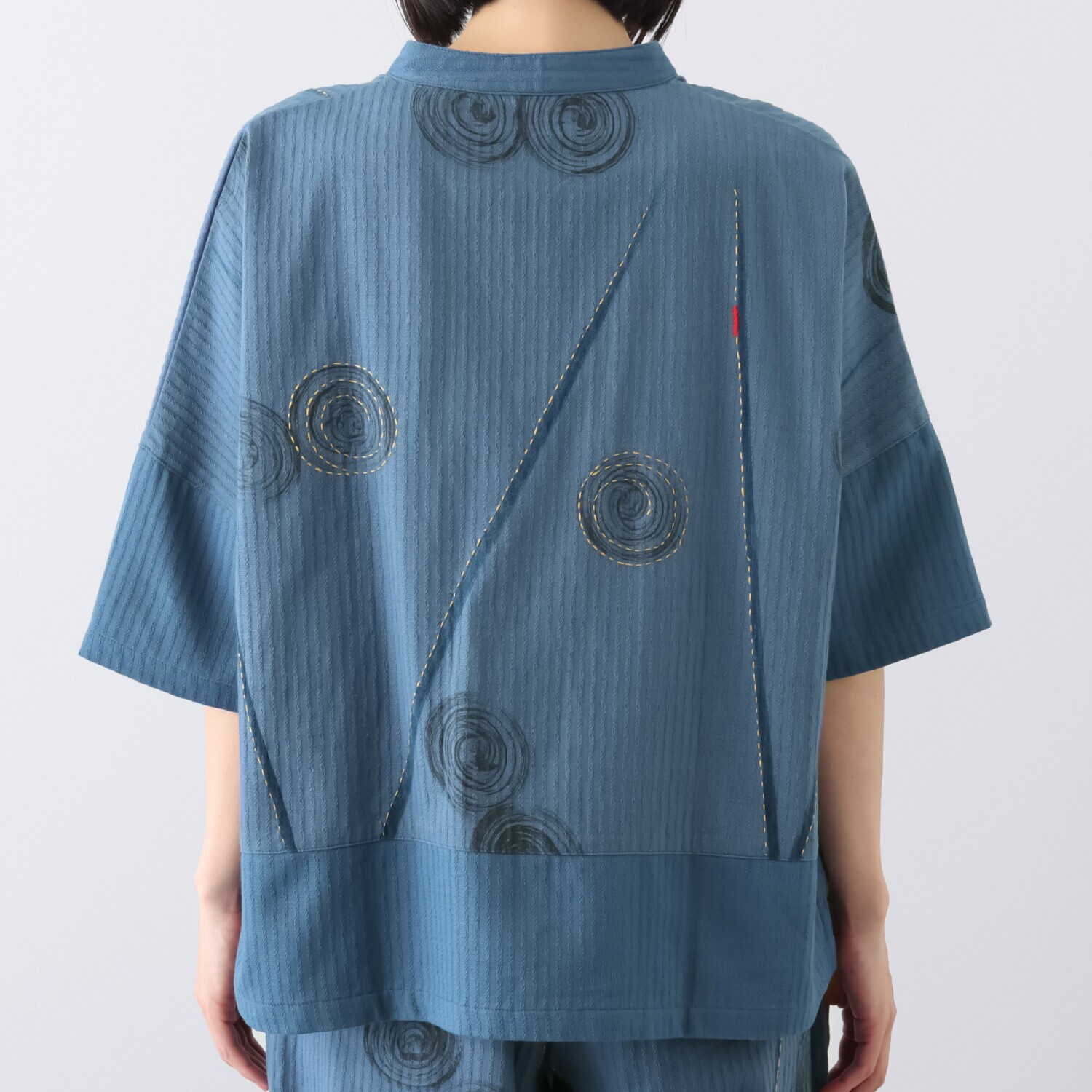 創作りょう うずまき柄 刺し子ブラウス