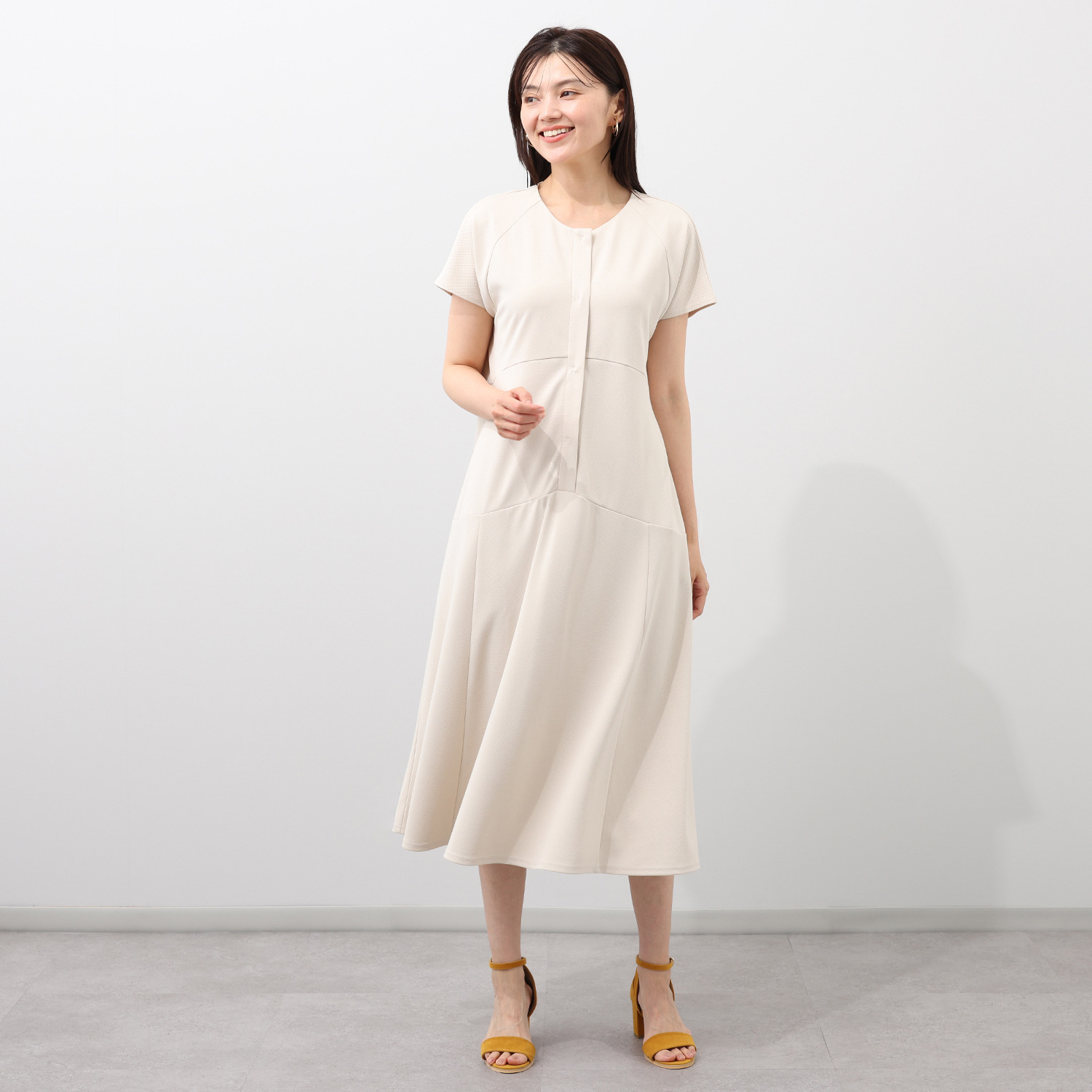 ヤエアジュテ 接触冷感ジャージで 夏を優雅に涼やかに 風をまとう ヤエコワンピース
