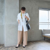 エクラージュ リラックスシルエット プレートアクセント ストレッチプルオーバー