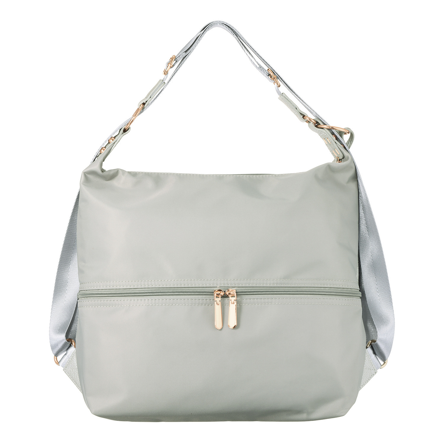 プラスステラ 牛革＆はっ水素材 前後どちらでも使える！ ２ウェイバッグ