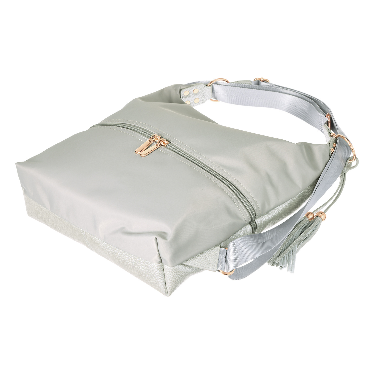 プラスステラ 牛革＆はっ水素材 前後どちらでも使える！ ２ウェイバッグ