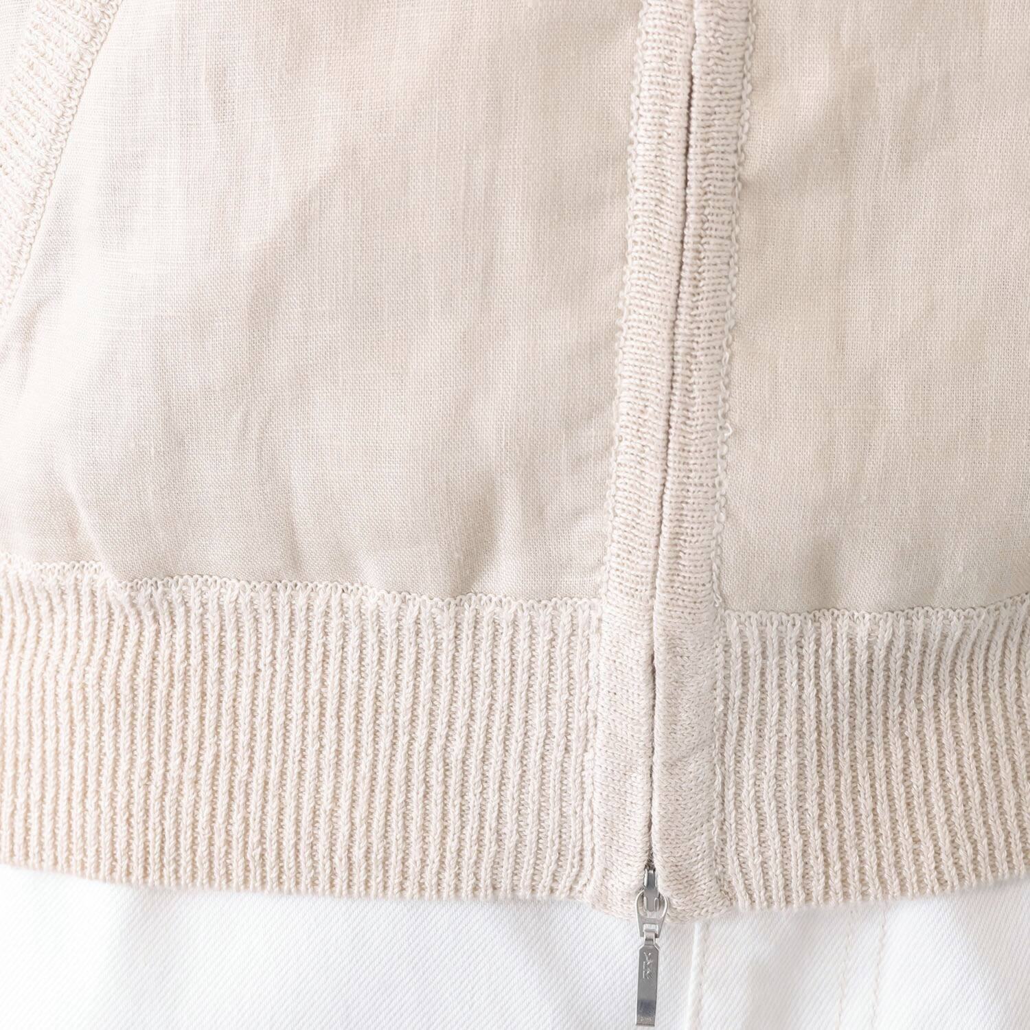 アズイズ　ビーマイセルフ バイ　ネイチャーズ リネン 布帛使い ニットパーカー