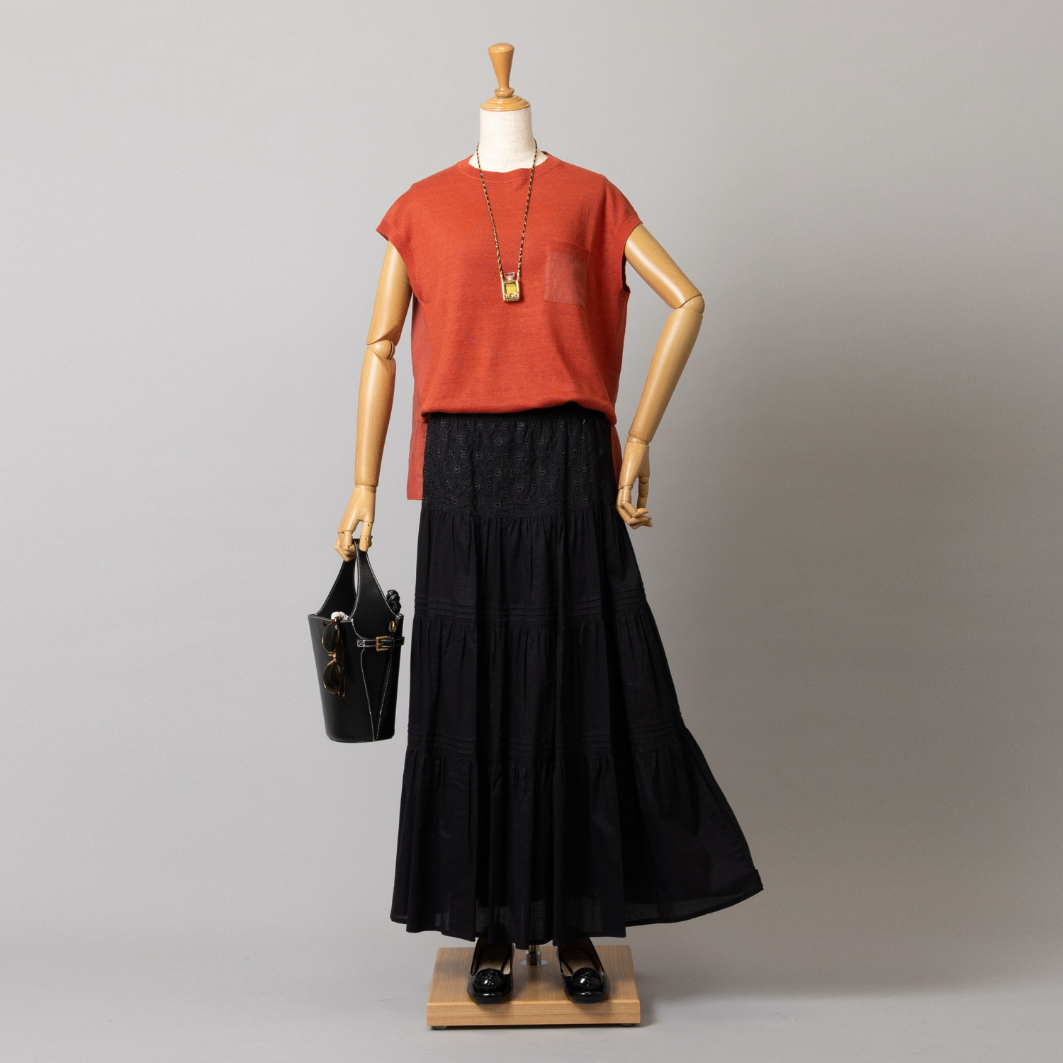 アズイズ　ビーマイセルフ バイ　ネイチャーズ リネン 布帛使い フレンチスリーブ プルオーバー