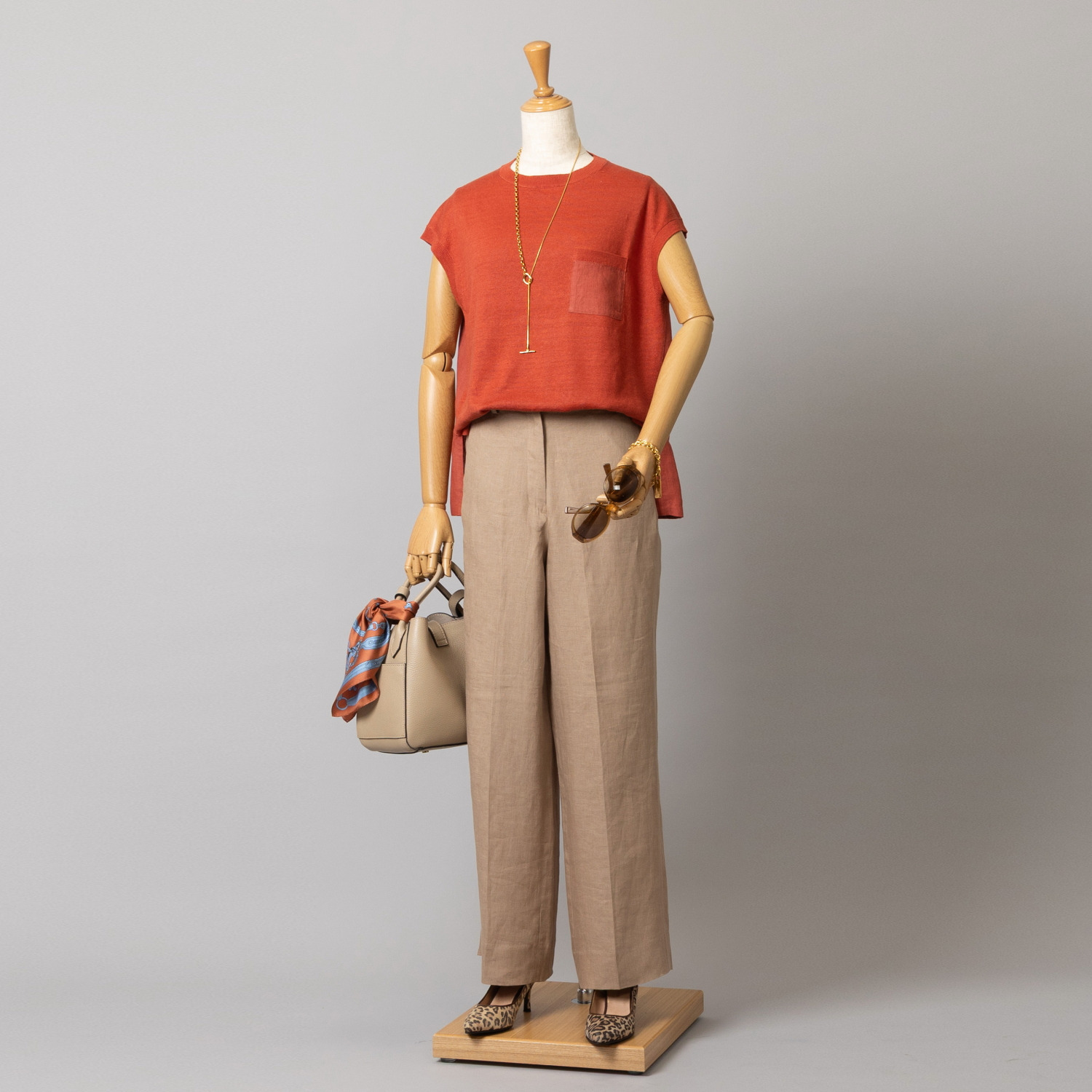 アズイズ　ビーマイセルフ バイ　ネイチャーズ リネン 布帛使い フレンチスリーブ プルオーバー