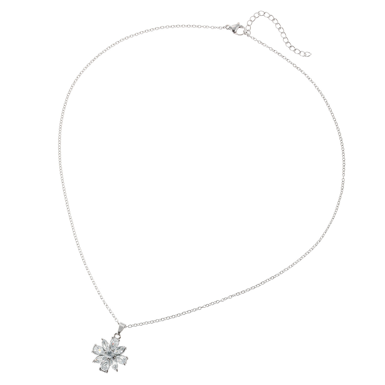 キラキラギフト バイ　アビステ ステンレス ビジュウ フラワーモティーフ ペンダント