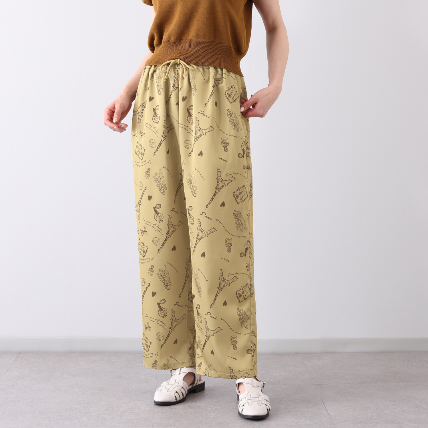 メゾンラフィット デッサンプリント シャーリングパンツ