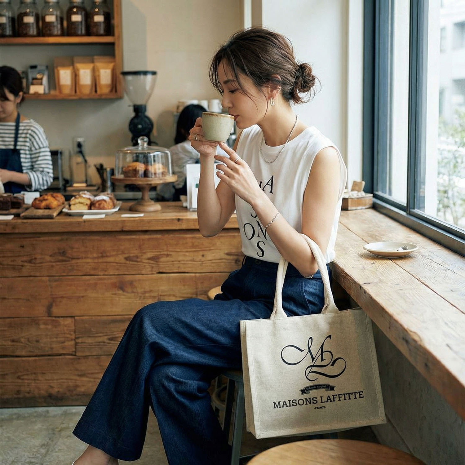 メゾンラフィット スカーフ付 ＭＬモノグラム ロゴトートバッグ