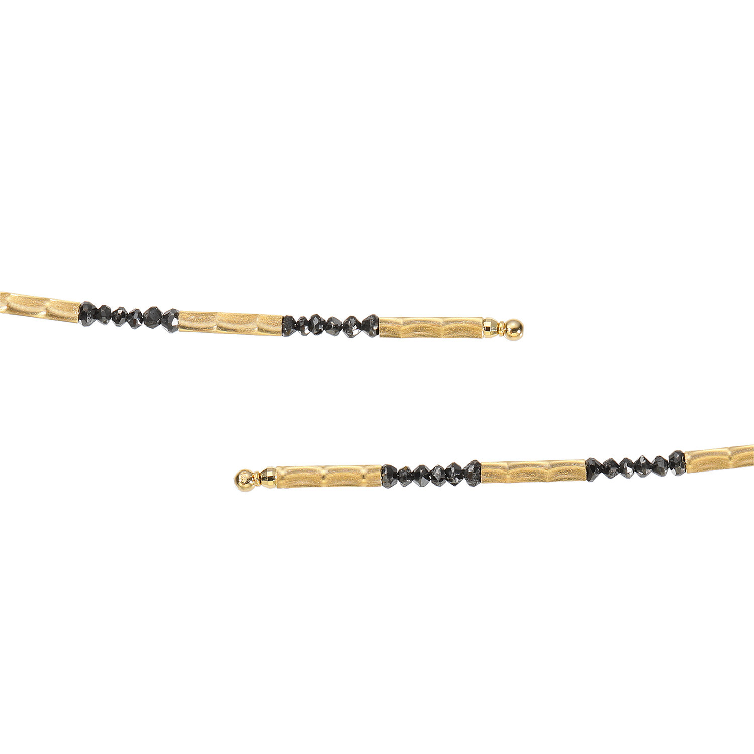 １８Ｋ ブラックダイヤモンド ファセットビーズ マグネット ロングネックレス