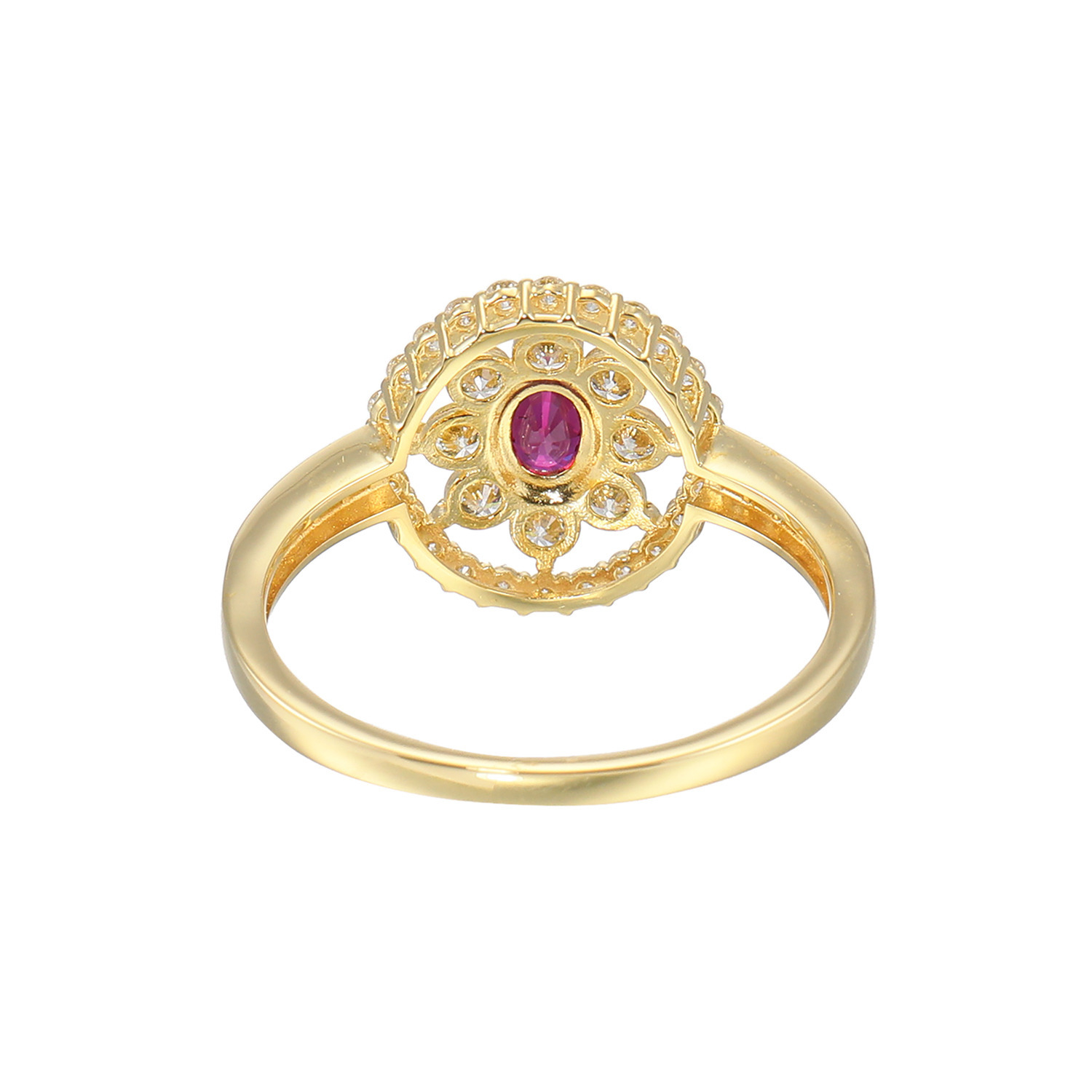 ルビー＆ ダイヤモンド フラワーモティーフ リング