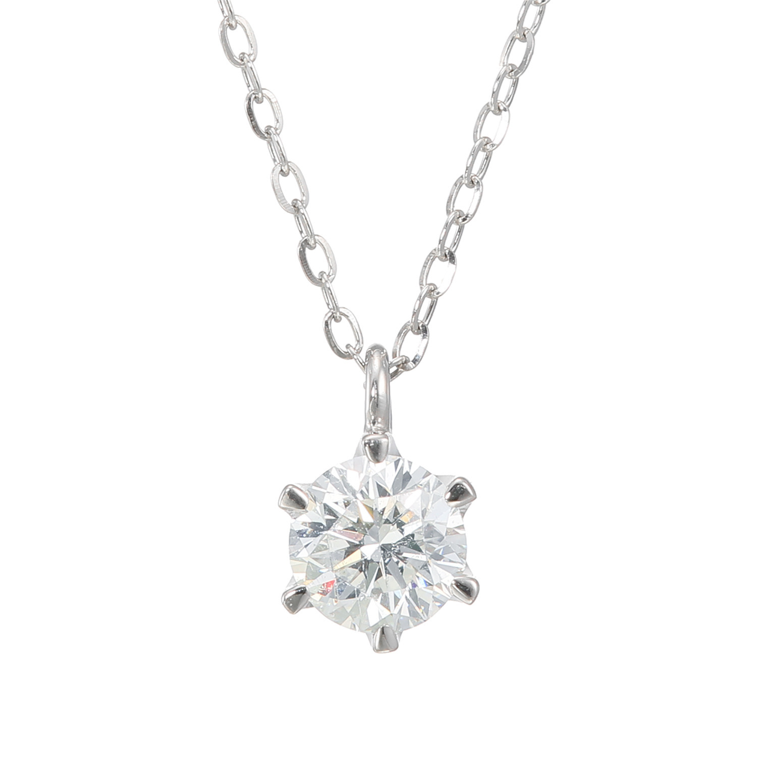 プラチナ９５０ ０．３カラットＵＰ ダイヤモンド 一粒ネックレス ＜鑑定書付＞