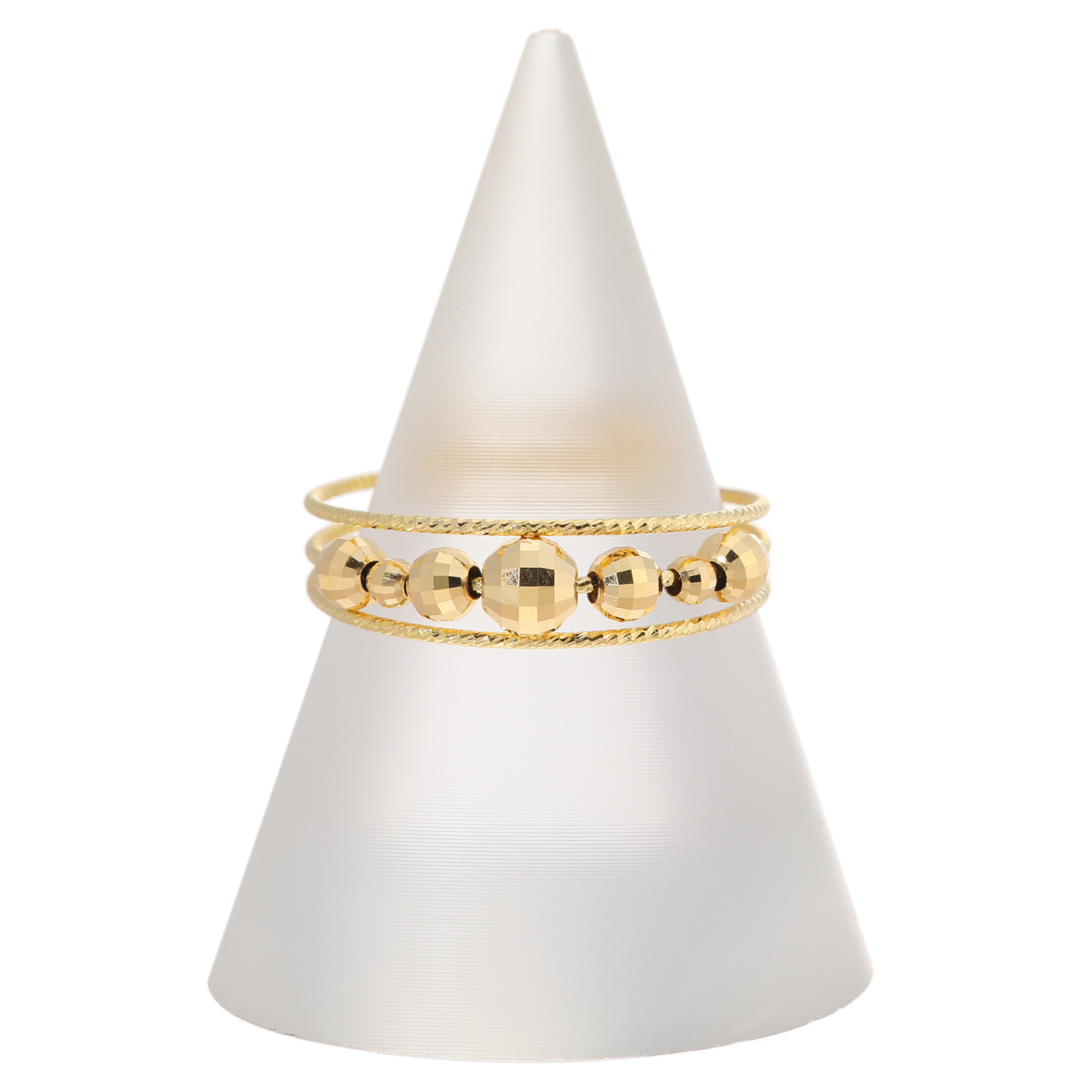 キノミノ １８Ｋ ミラーカットボール フレキシブルリング