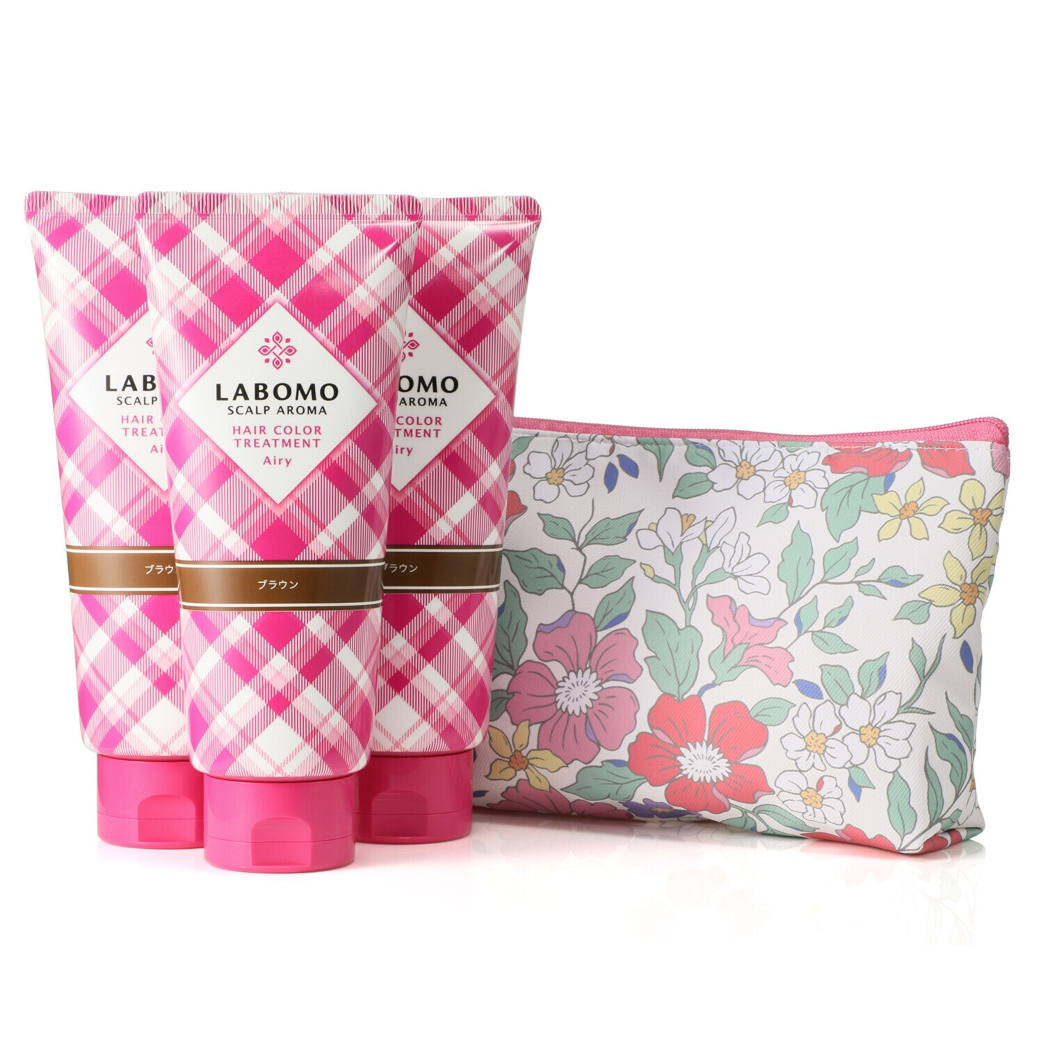 アートネイチャー ３分で簡単白髪染め＆ もっと艶めく髪色長続き ヘアカラー トリートメント　エアリ ３本ポーチ付セット