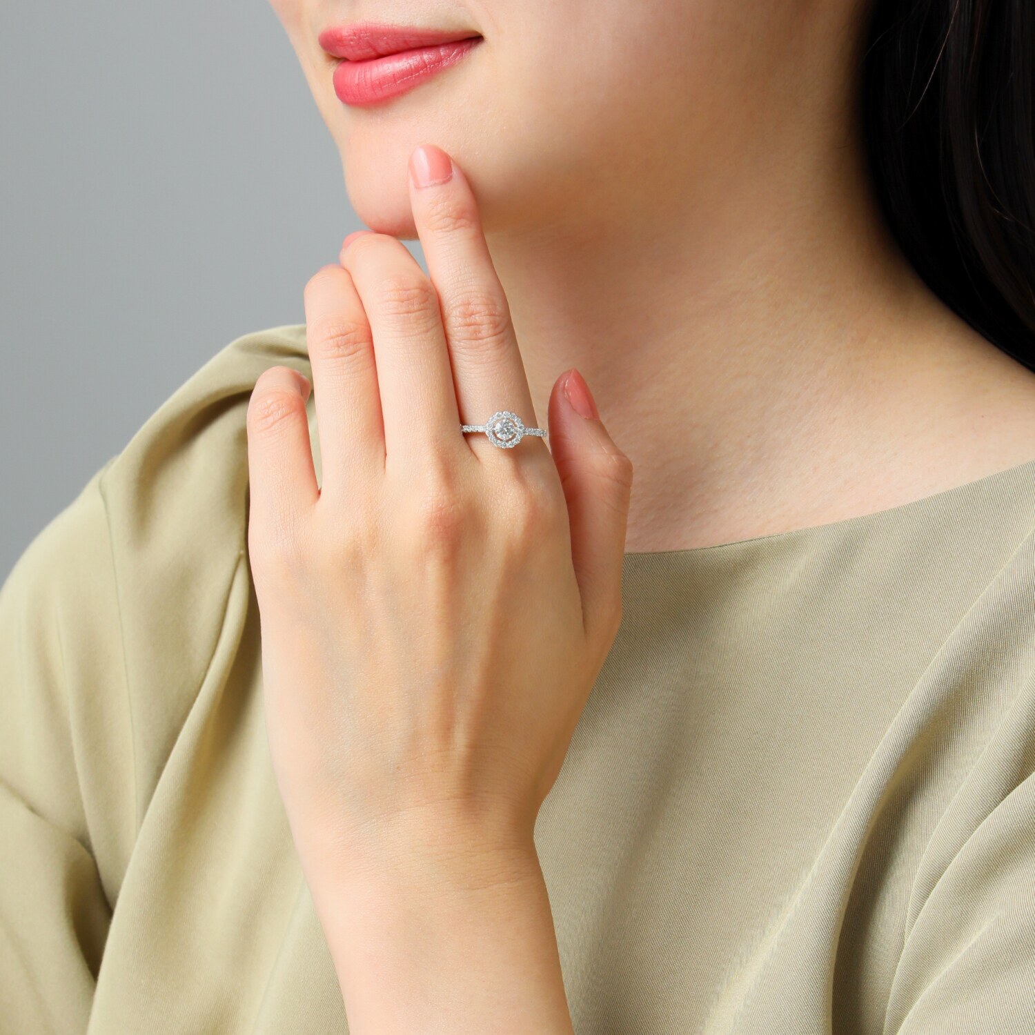 フロムアントワープ プラチナ９５０ 中石０．３カラットＵＰ トリプルエクセレント ダイヤモンド 取り巻きリング ＜ＧＩＡ鑑定書付＞