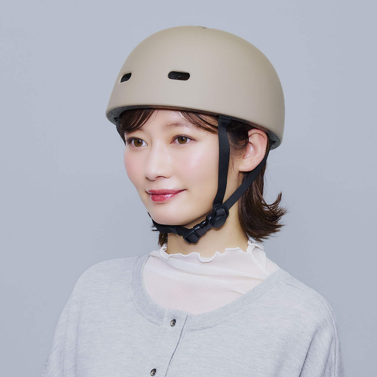 帽子を着せ替えられる オシャレな 自転車ヘルメット おしゃヘル ＜レインケープ＞