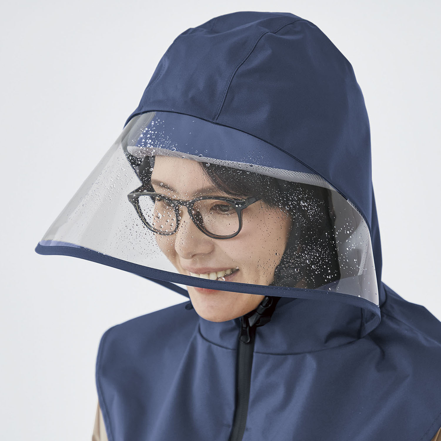 帽子を着せ替えられる オシャレな 自転車ヘルメット おしゃヘル ＜レインケープ＞