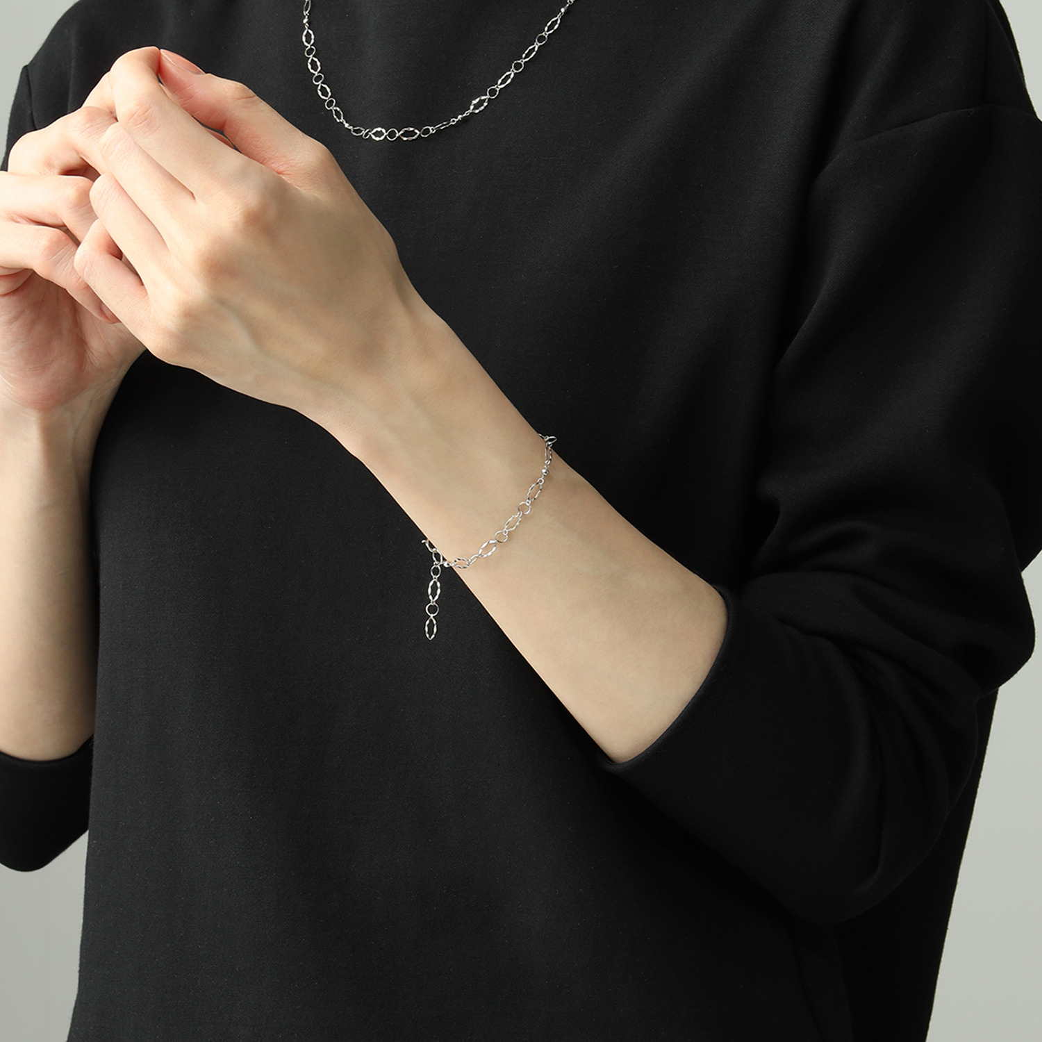 プラクア プラチナ８５０ ミックスパーツ リンクブレスレット