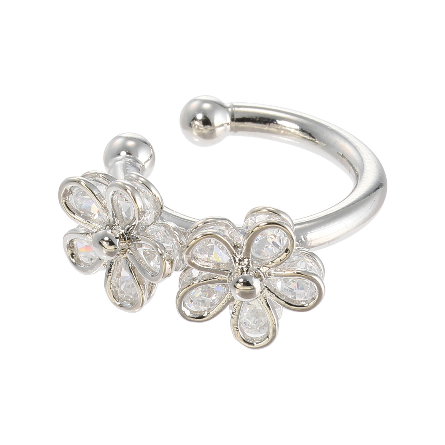 シマ・リリアーナ ＣＺ フラワーモティーフ 片側用イヤーカフ