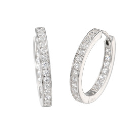 ブリランテステッラ シルバー ＣＺ ラスターラウンド 中折れフープピアス