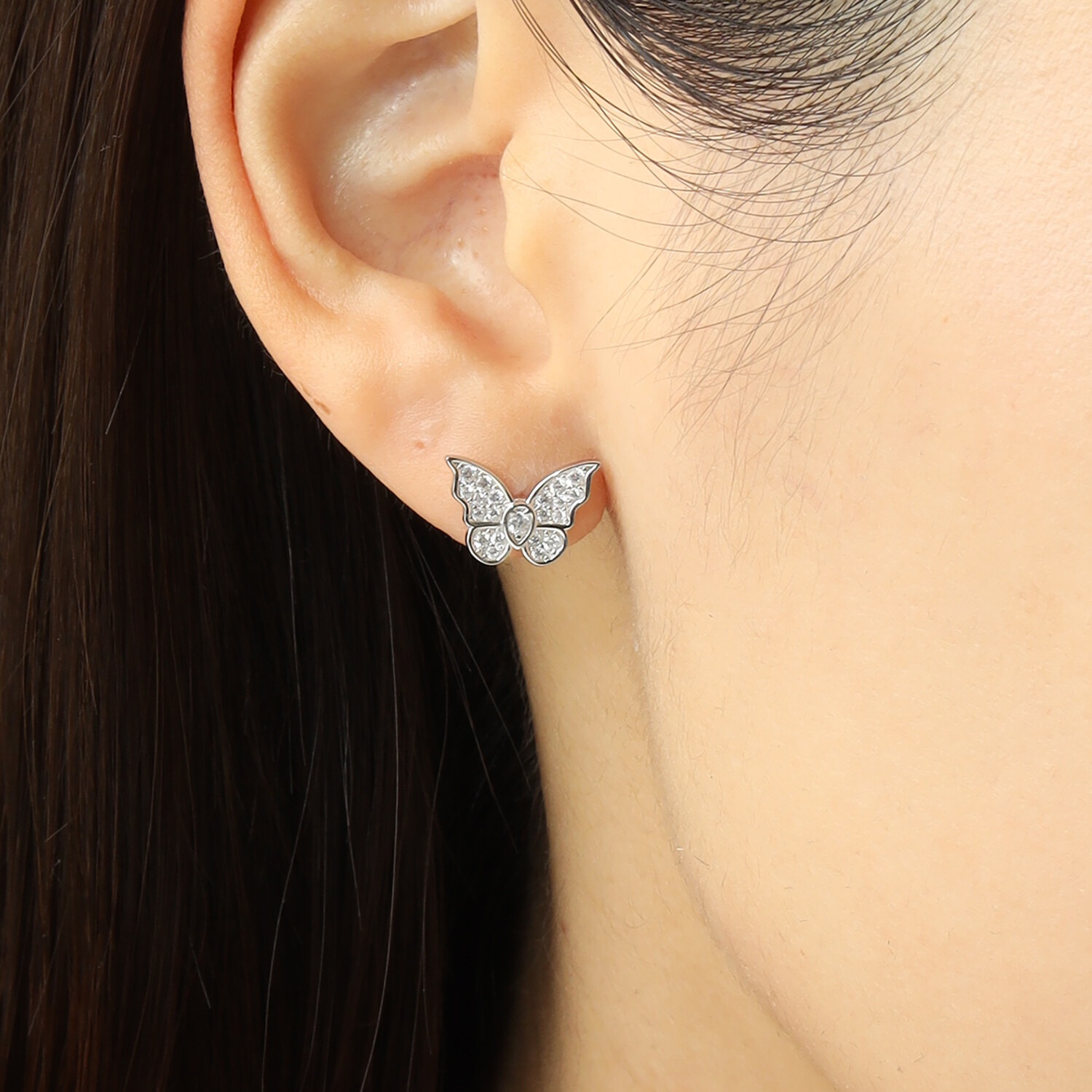 ブリランテステッラ シルバー ＣＺ バタフライパスウェイ ピアス