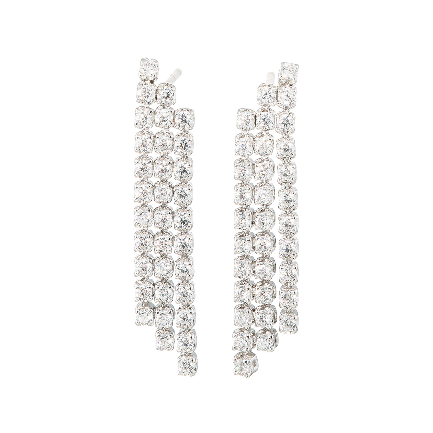 ブリランテステッラ シルバー ＣＺ フリンジ グラデーションライン ピアス