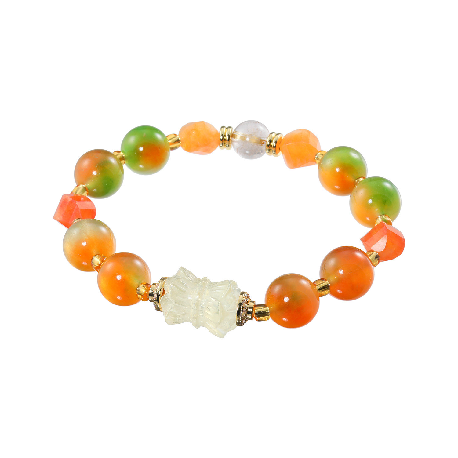 マイクローバー ジェムストーン 双頭蓮モティーフ ブレスレット