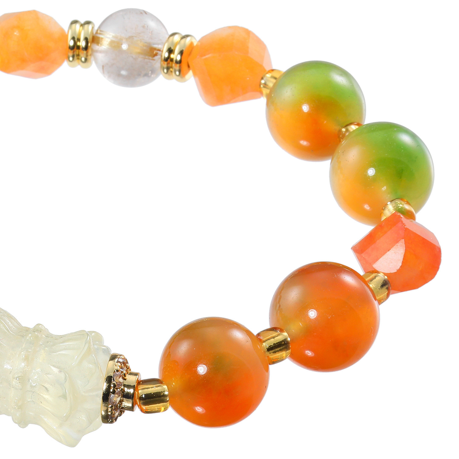 マイクローバー ジェムストーン 双頭蓮モティーフ ブレスレット