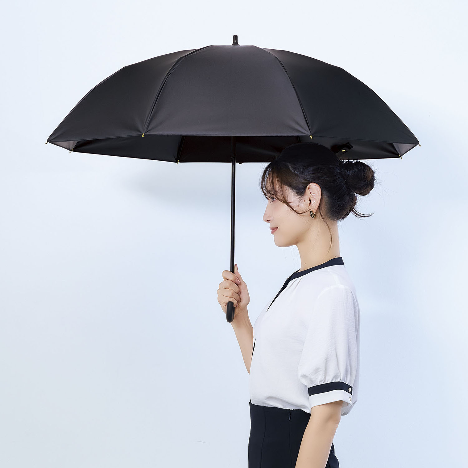 サンブロックラボ 遮夏クール晴雨兼用傘 ＜２段２ＷＡＹ Ｍａｔｔブラック＞