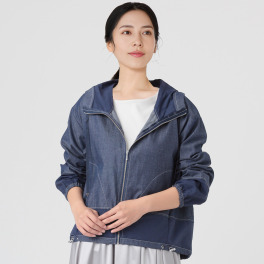 ダジュール フード付 ライトデニムジャケット