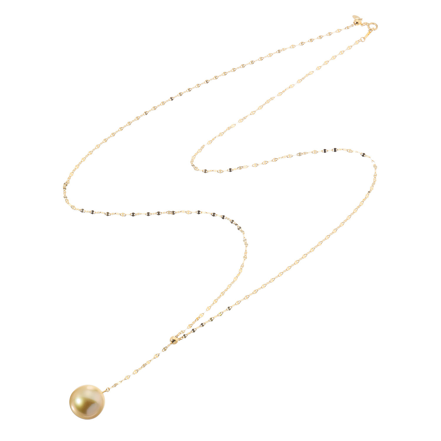 ジュペレ　ジョーヌ １８Ｋ １５ｍｍＵＰ ゴールデン白蝶パール トゥインクル ロングネックレス