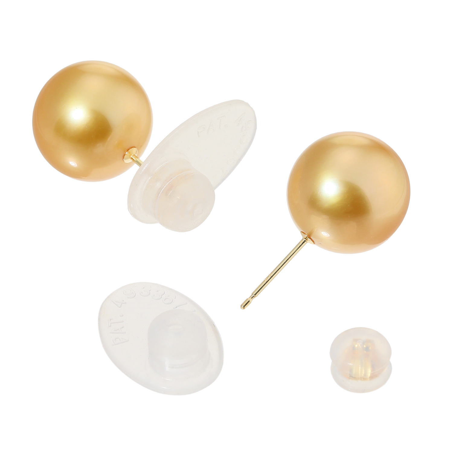 ジュペレ　ジョーヌ １８Ｋ １３ｍｍＵＰ ゴールデン白蝶パール スタッドピアス