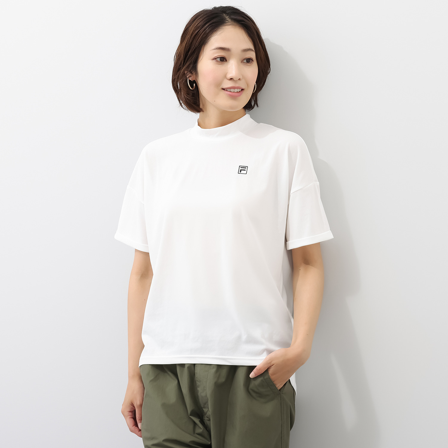 フィラ 吸水速乾・接触冷感 ＵＶカット モックネック半袖シャツ