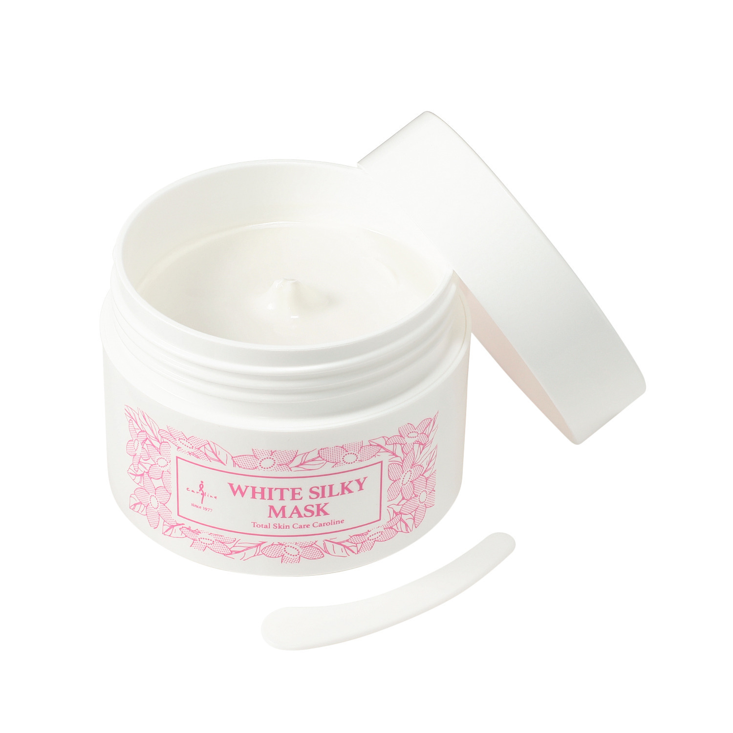 キャロリーヌ 老舗エステサロン開発 ハリのレチノール直塗り！ 速攻ツヤ透明感 ホワイトシルキーマスク ２個 フェイシャルスポンジ付 セット