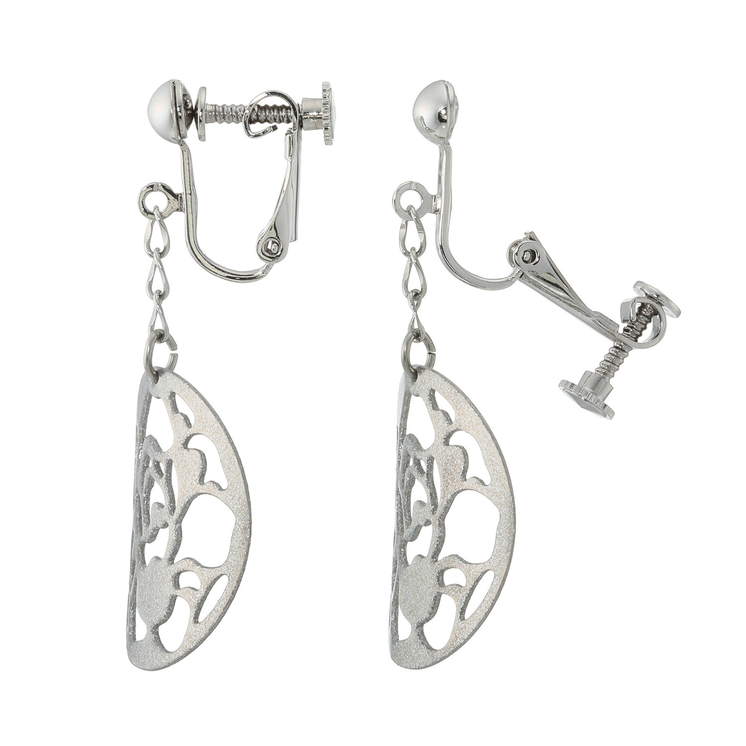 ルル ステンレス フラワーレースデザイン イヤリング／ピアス