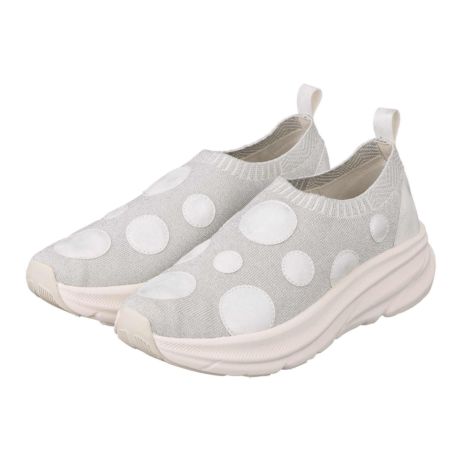 ゴムゴム 洗えてふんわり ドットモティーフ 軽量厚底スニーカー