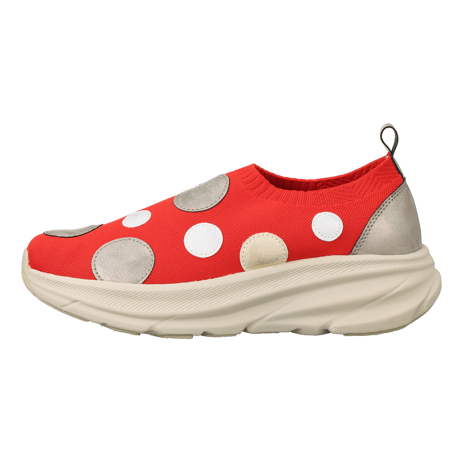 ゴムゴム 洗えてふんわり ドットモティーフ 軽量厚底スニーカー