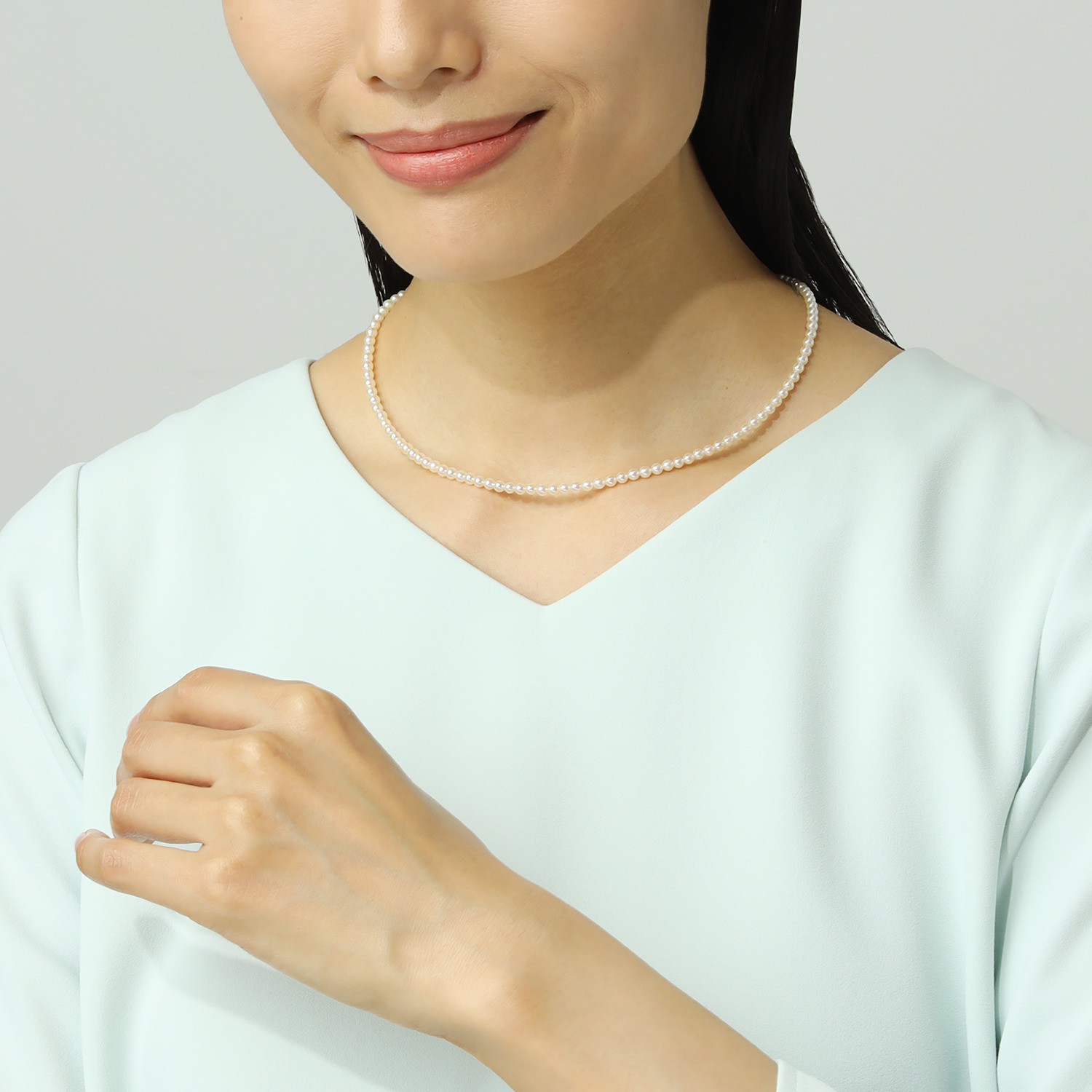 ペルラジオーネ １４Ｋ 無調色ベビーアコヤパール ネックレス