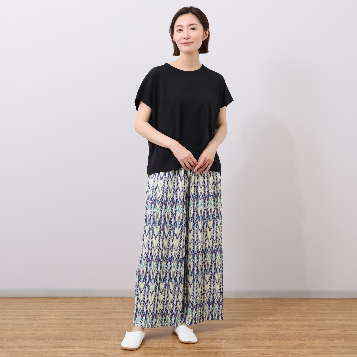 女の欲望 接触冷感・ＵＶカット はさみで切るだけ！ プリーツパンツ＆ ワイドＴシャツ