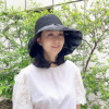 女の欲望 リボンがポーチに早変わり 通気性バツグン！ ワイヤーでスタイル自由 折りたたみＵＶハット ビジュウリボンポーチ付