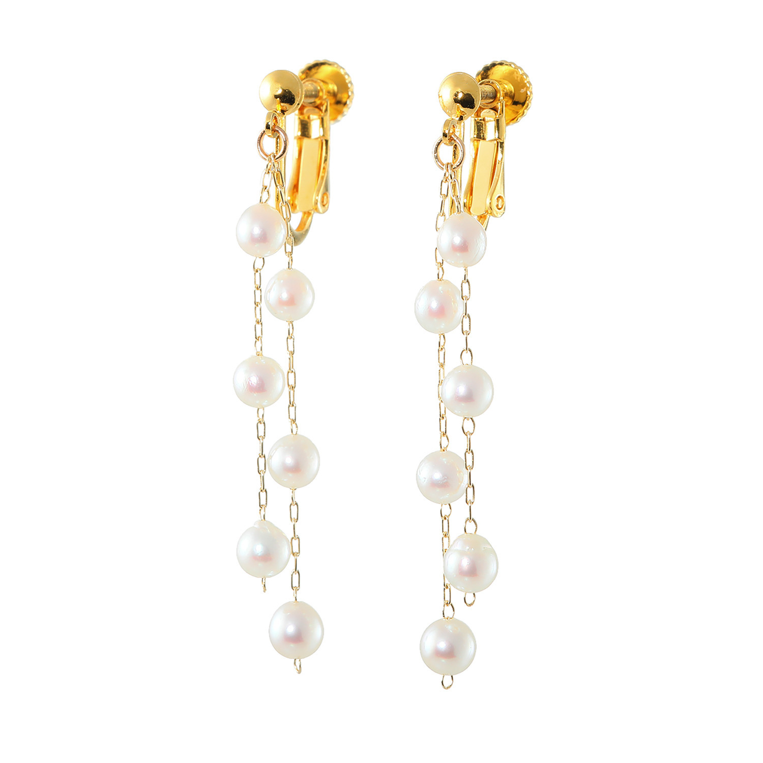 ペルラジオーネ １４Ｋ 無調色ベビーアコヤパール イヤリング／ピアス