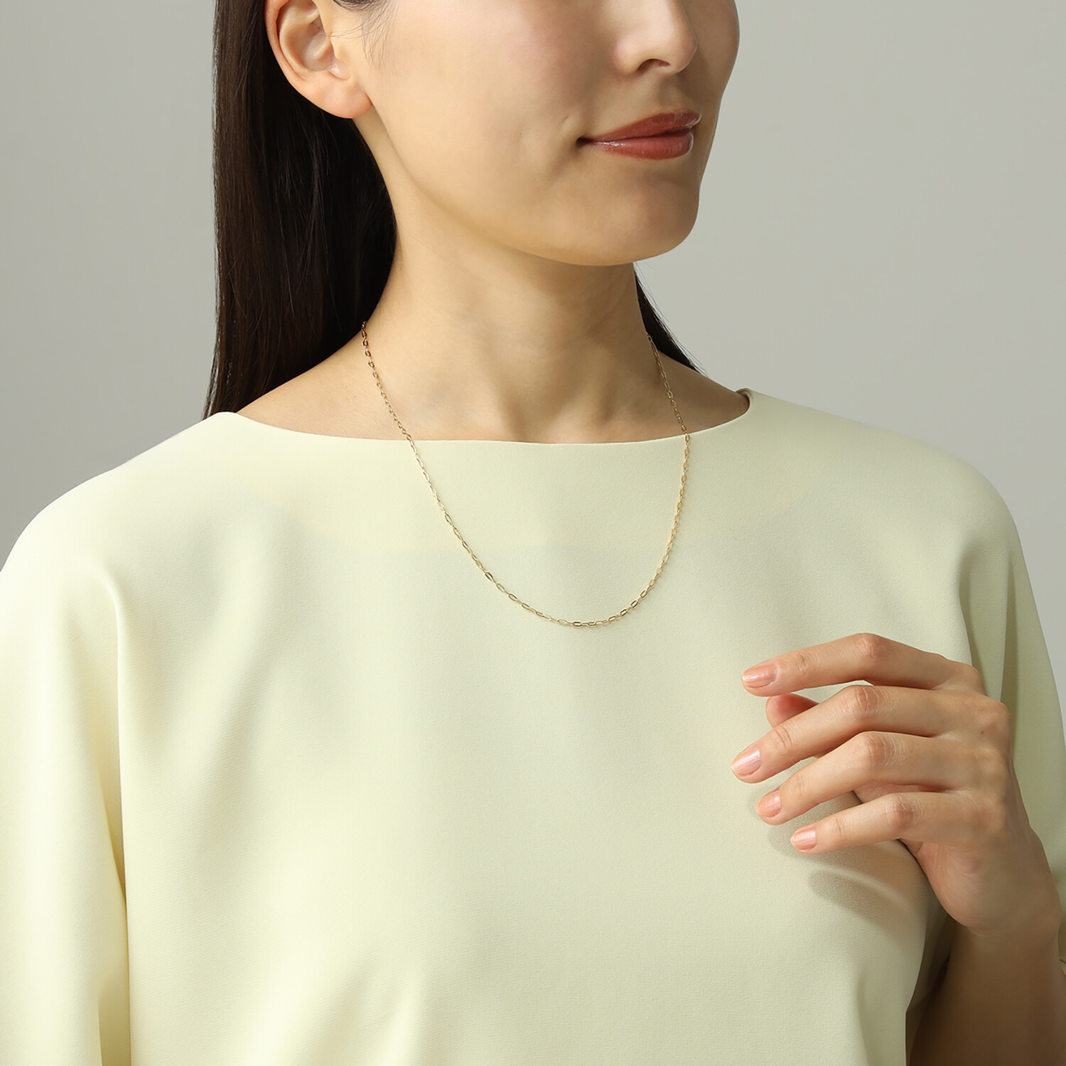 ジュウ １８Ｋ ペーパークリップ チェーンネックレス