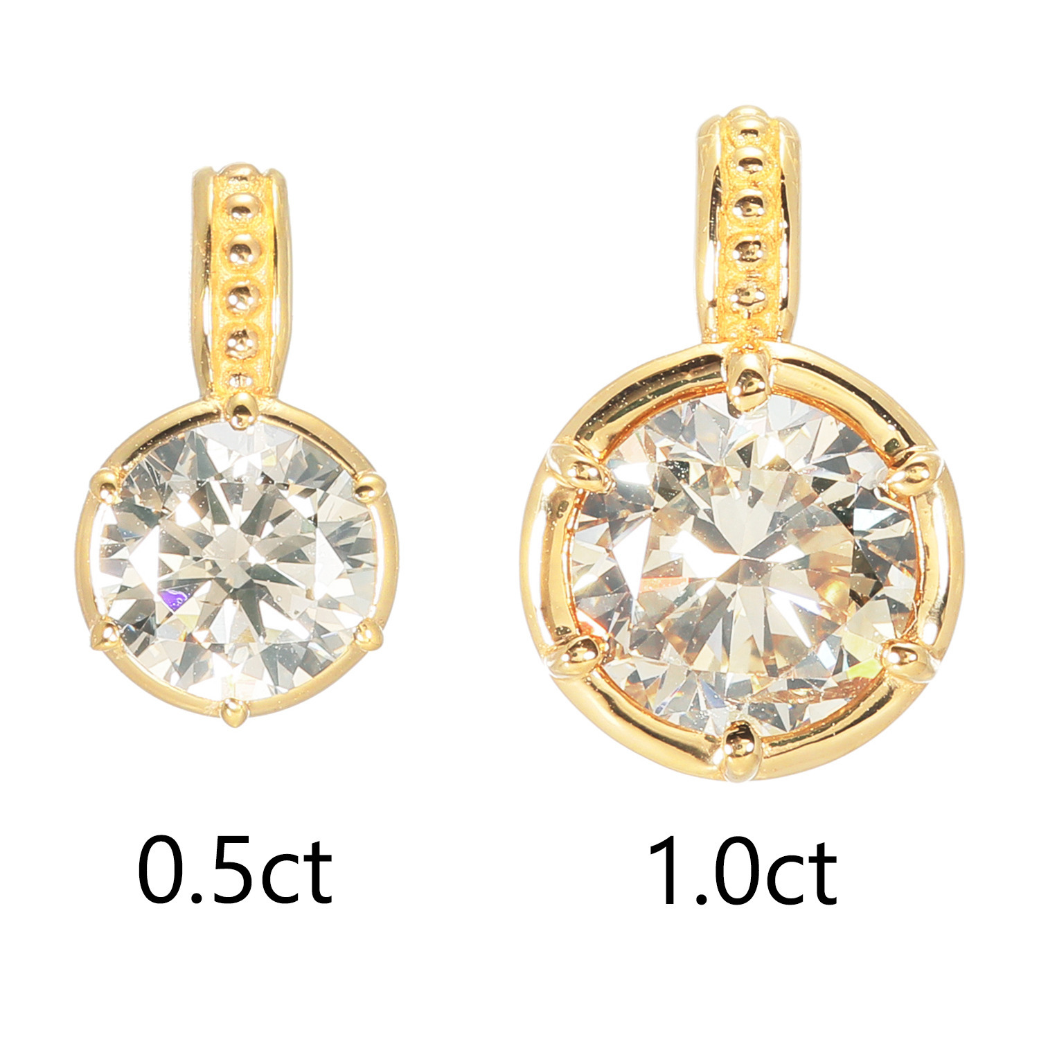 レステクール １８Ｋ ０．５カラットＵＰ シャンパンカラー ダイヤモンド ペンダントトップ