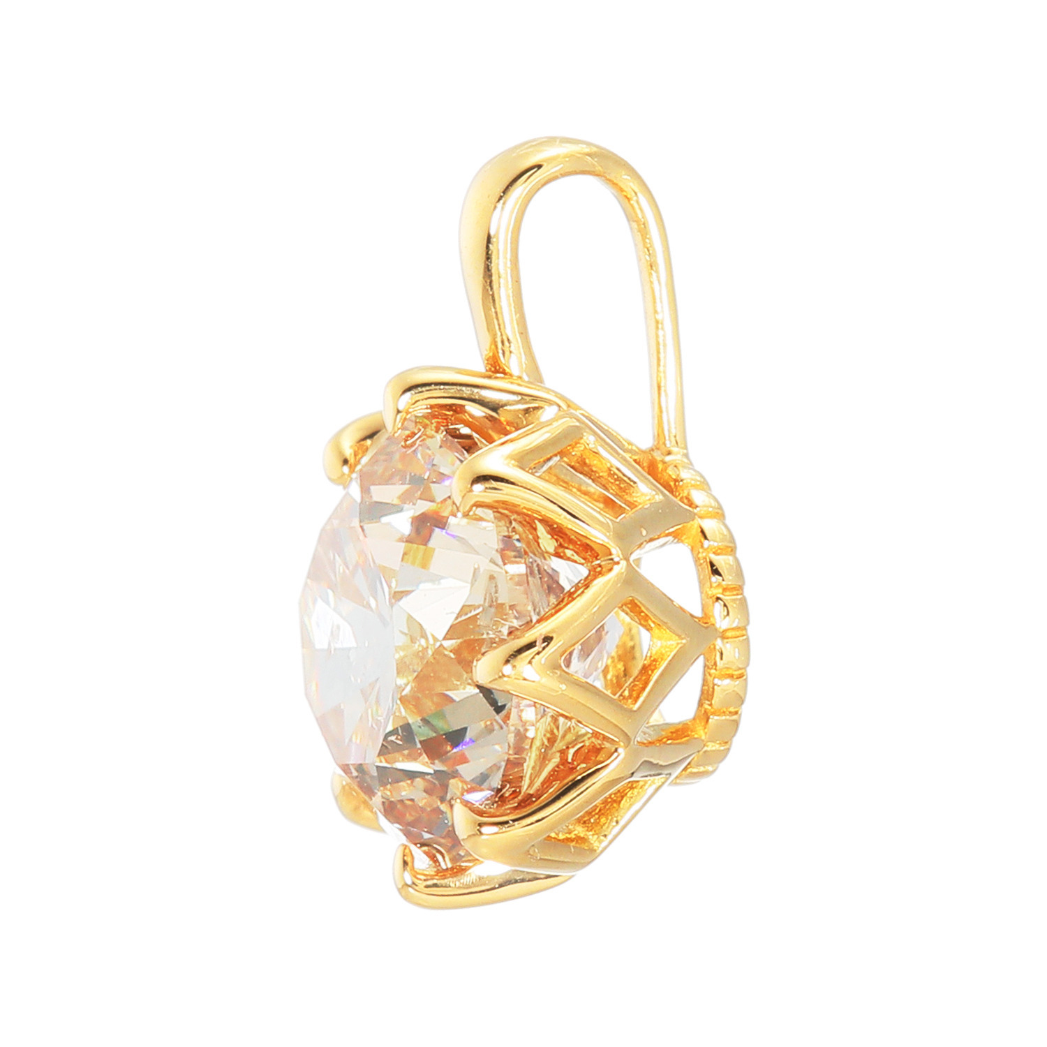 レステクール １８Ｋ ２カラットＵＰ シャンパンカラー ダイヤモンド ペンダントトップ ＜鑑別書付＞