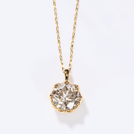 レステクール １８Ｋ ２カラットＵＰ シャンパンカラー ダイヤモンド ペンダントトップ ＜鑑別書付＞