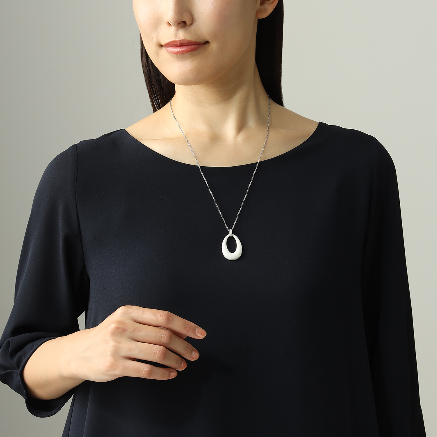 デイスティー サージカルステンレス チェーン＆ＣＺ セラミックペンダント