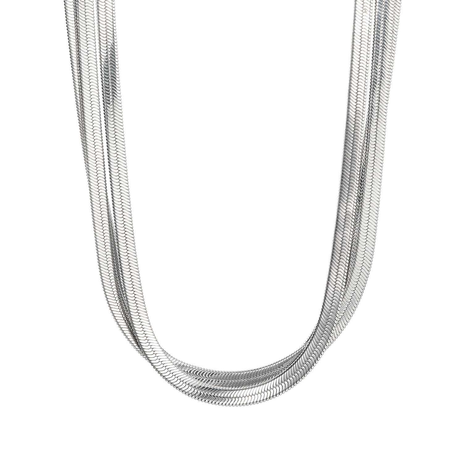 デイスティー サージカルステンレス ブレイドデザイン ３連ネックレス
