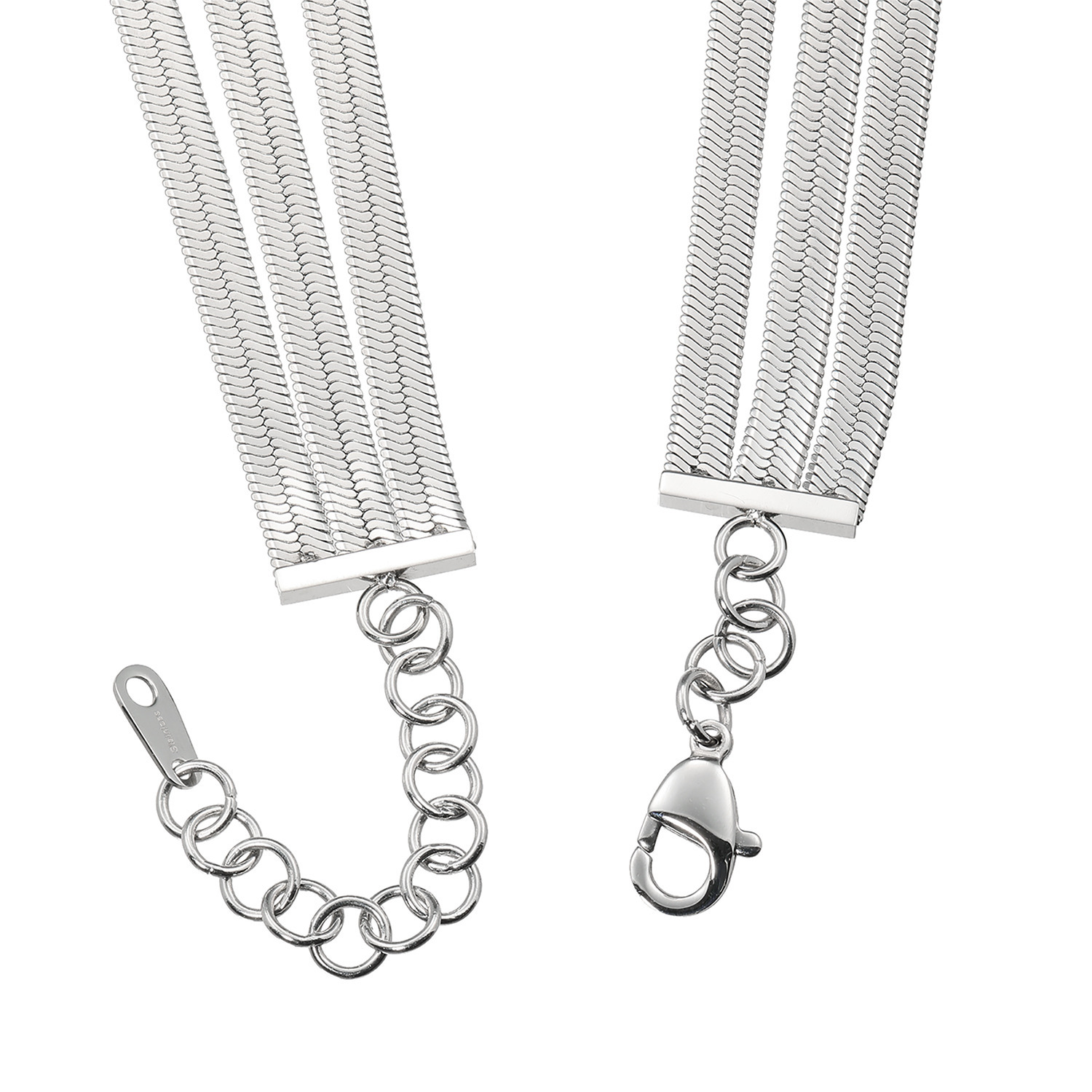 デイスティー サージカルステンレス ブレイドデザイン ３連ネックレス